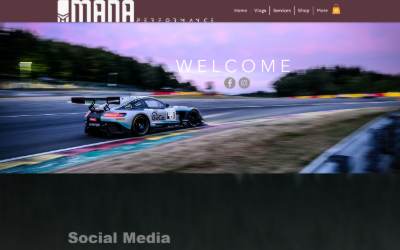 Top of the website for Mana Performance
