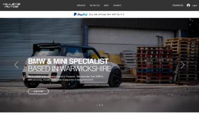 Top of the website for Millsys Autos