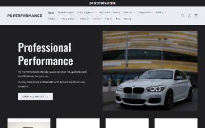 Top of the website for P S Performance