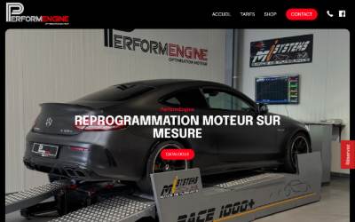 Top of the website for Performengine