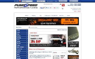 Top of the website for Pumaspeed