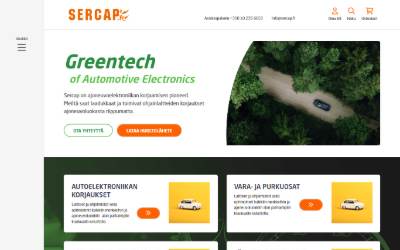 Website preview for Sercap Huoltopalvelut Oy