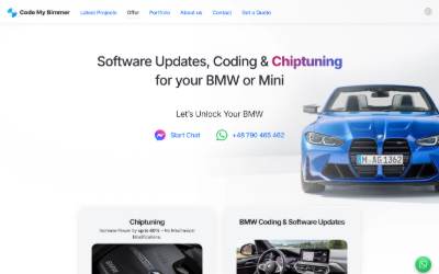 Top of the website for CMB Carlow ( Code My Bimmer )