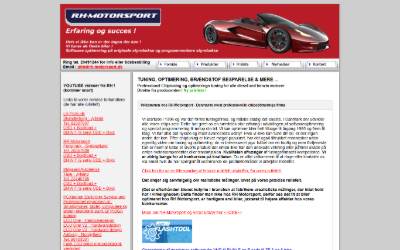 Top of the website for RH-Motorsport ApS