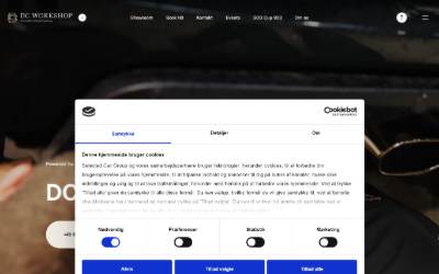 Top of the website for DC Workshop ApS