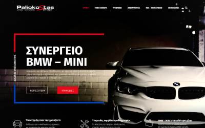 Top of the website for Paliokostas BMW MINI service