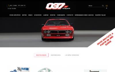Top of the website for Balarri racing parts