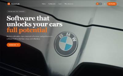 Top of the website for PowerLab Karlstad