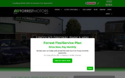 Website preview for Forrest Motors