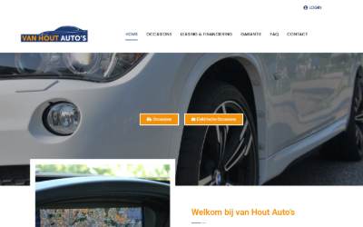 Website preview for van Hout Auto's