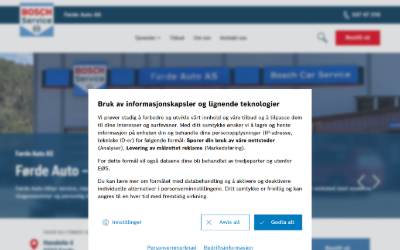Top of the website for Førde Auto AS