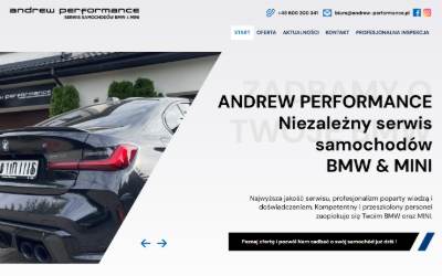 Website preview for Andrew Performance BMW & MINI Service