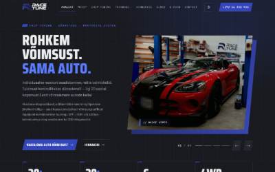 Top of the website for RACETUNE OÜ