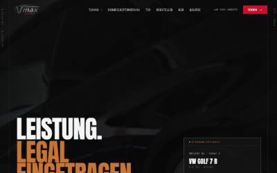Top of the website for Vmax-Sued