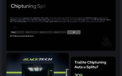 Top of the website for racetech performance D.o.o
