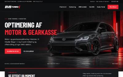 Top of the website for BVB Tuning - Risskov