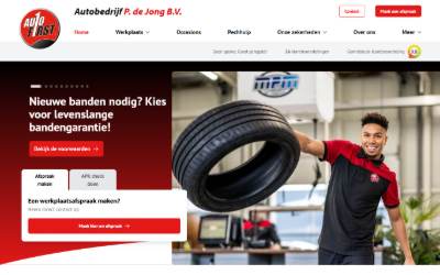 Website preview for Autobedrijf P. de Jong B.V.