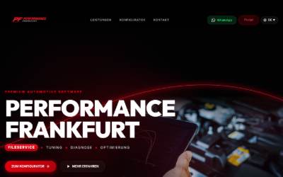 Website preview for Performance Frankfurt