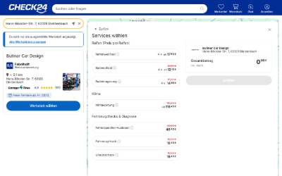 Website preview for Butinar Car Design - Tuning, Autoservice & Reifenservice