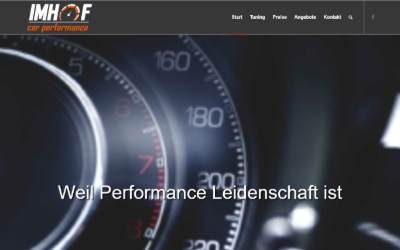 Website preview for Imhof Car Performance
