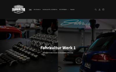 Website preview for Fahrkultur Werk 1 GmbH
