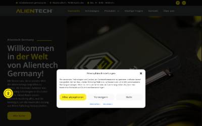Website preview for Alientech Germany GmbH
