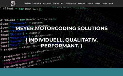 Website preview for Meyer MotorCoding Solutions