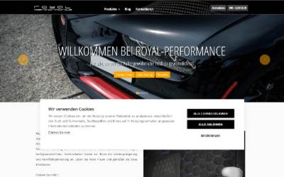 Website preview for Royal Performance