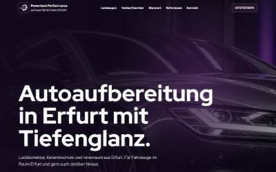 Website preview for Powertech-Performance Fahrzeugaufbereitung Keramikbeschichtung