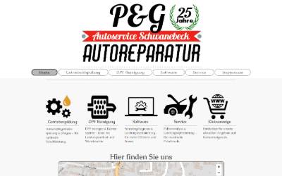 Website preview for P&G Autoservice Schwanebeck Chiptuning & Rußpartikelfilter Reinigung