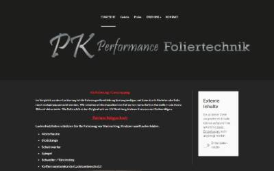 Website preview for PK Performance Foliertechnik Kronach