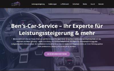Website preview for Bens Car Service