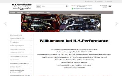Website preview for H.A.Performance Kfz Teile/Zubehör/Motorsport/Tuning/Programmierung Wegfahrsperre Deaktivieren IMMO DPF AGR NOx DTC OFF Chip