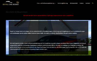 Website preview for Royal Car Design