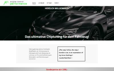 Website preview for Engine Control Performance - Chiptuning
