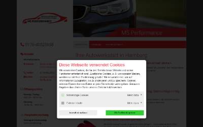 Website preview for MS PERFORMANCE