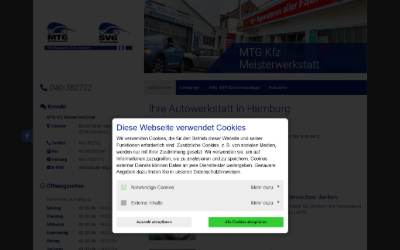 Website preview for Kfz Meisterwerkstatt MTG „ Wo Qualität auf Zuverlässigkeit trifft“