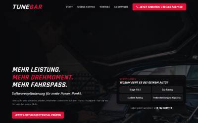 Website preview for TuneBar