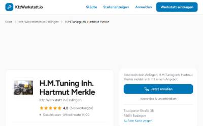 Website preview for H.M.Tuning Inh. Hartmut Merkle