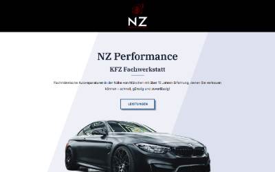 Website preview for NZ Performance - Kfz Fachwerkstatt