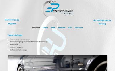 Website preview for Performance Engines