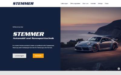 Website preview for Stemmer Automobil & Rennsporttechnik