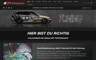Website preview for Geballert Performance