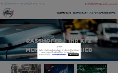 Website preview for THOMAS RASSHOFER KFZ Meisterfachbetrieb- Bosch zertifiziert /Motorsport