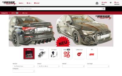 Website preview for RIEGER KFZ-Kunststoffteile, Design und Tuning GmbH