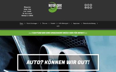 Website preview for Motor Care Kiecko GmbH