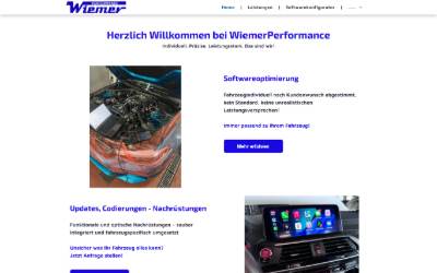 Website preview for Wiemer Performance