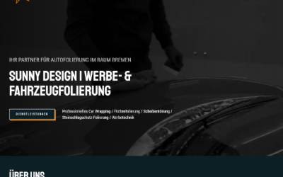 Website preview for Sunny Design | Werbe- & Fahrzeugfolierung Bremen, Verden
