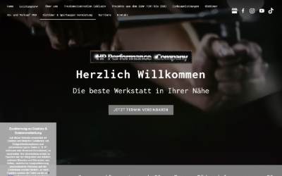 Website preview for HP Performance Company