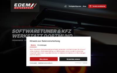Website preview for Edem Motorsport Kfz-Werkstatt & Kfz-Sachverständiger